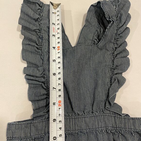 ~ TEA Baby 18-24 m Overalls/Dungarees Adjustable Stripe Blue Toddler Snaps 2 2yr - Picture 7 of 14